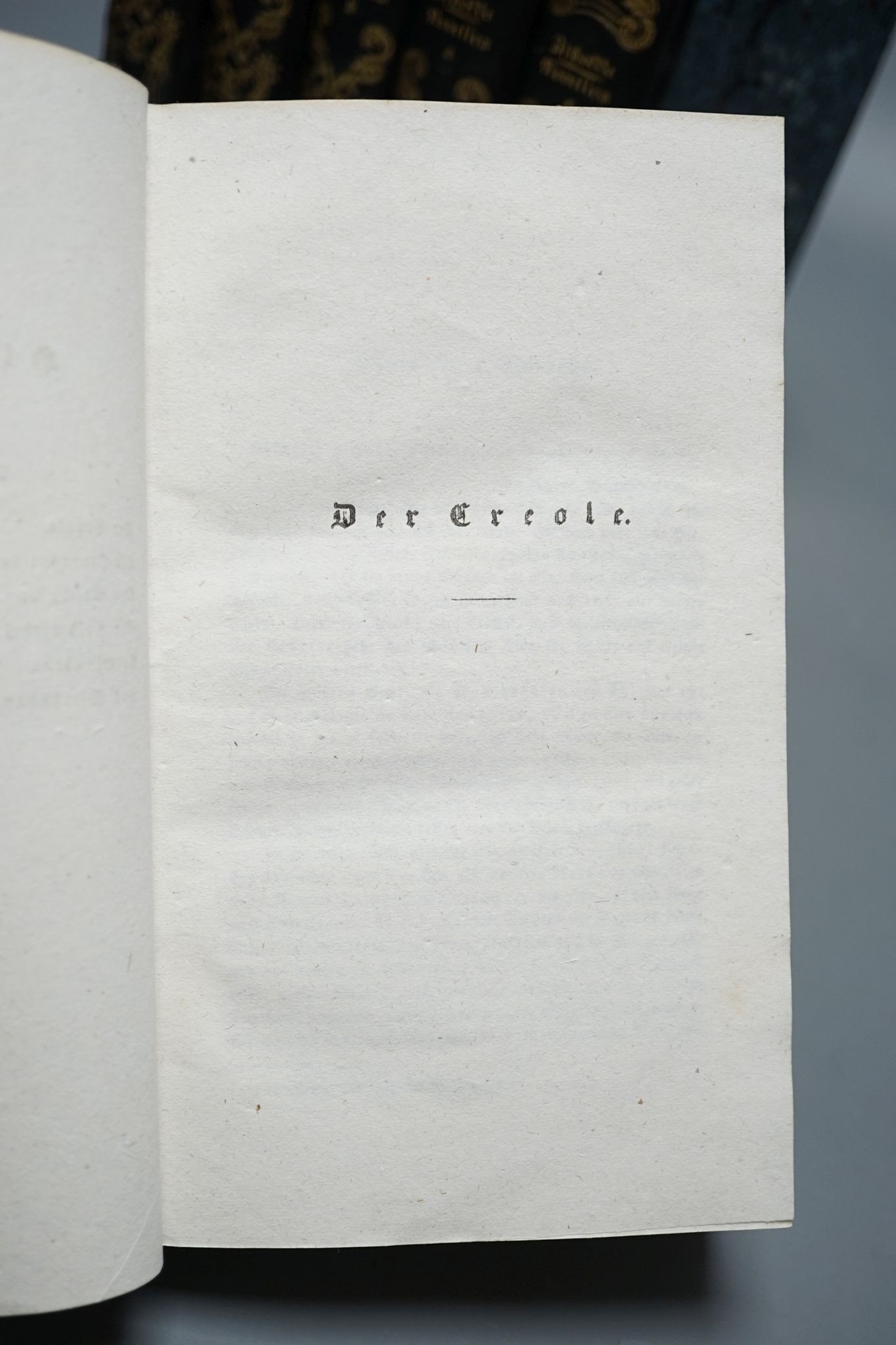 Zschokke, Heinrich - Augsgewahlte Novellen Und Dichtungen, 6 vols., engraved portrait frontis (vol.4); contemp. Oxford blue half calf and marbled boards, gilt spines, marbled e/ps. Aarau, 1841